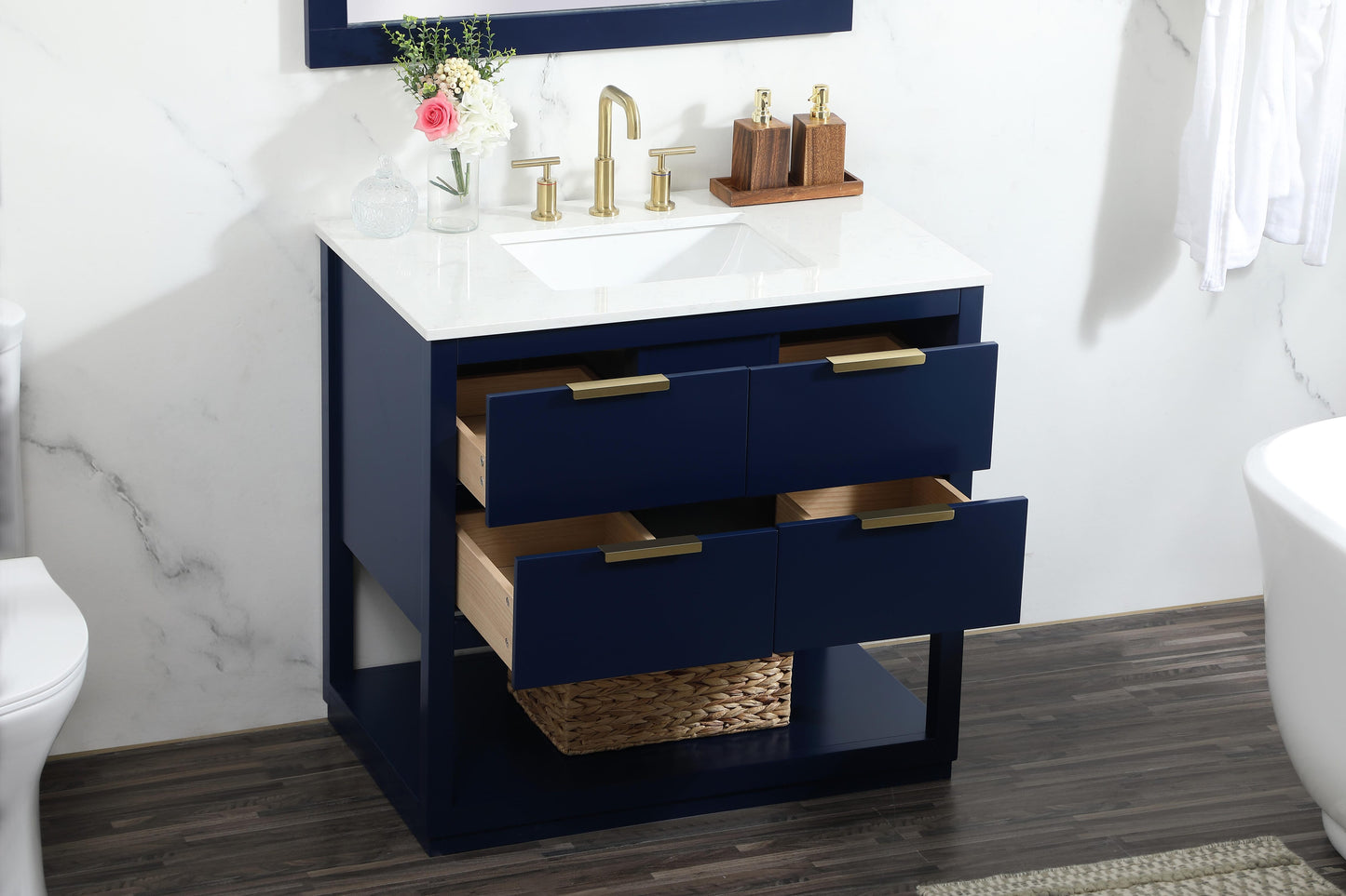 36 inch Single Bathroom Vanity in Blue - BC2203634BL