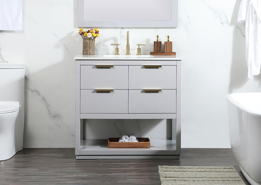 36 inch Single Bathroom Vanity in Grey - BC2203634GR