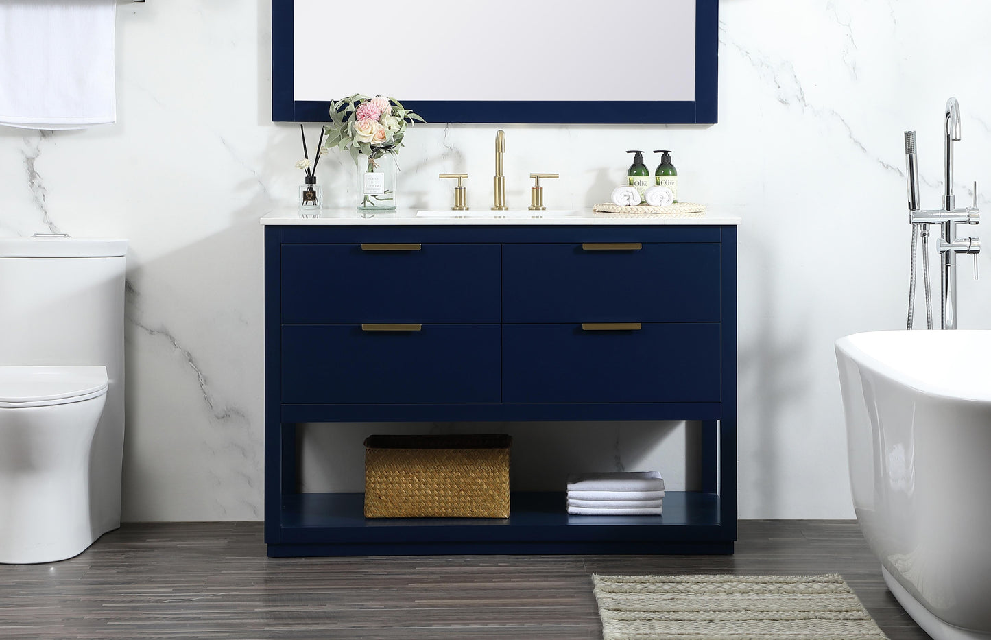 48 inch Single Bathroom Vanity in Blue - BC2204834BL