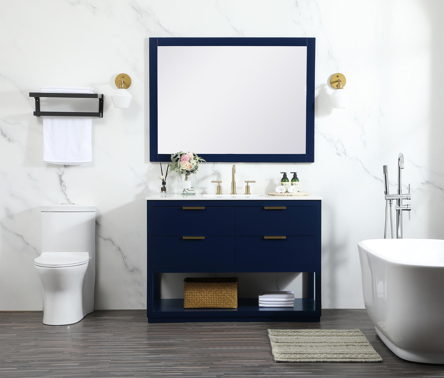 48 inch Single Bathroom Vanity in Blue - BC2204834BL