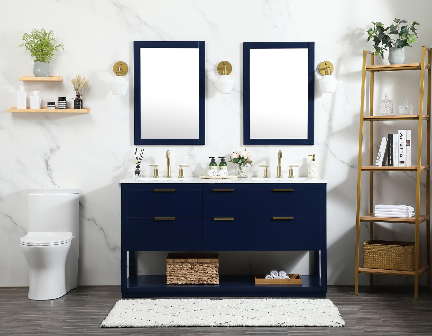 60 inch Single Bathroom Vanity in Blue - BC220D6034BL