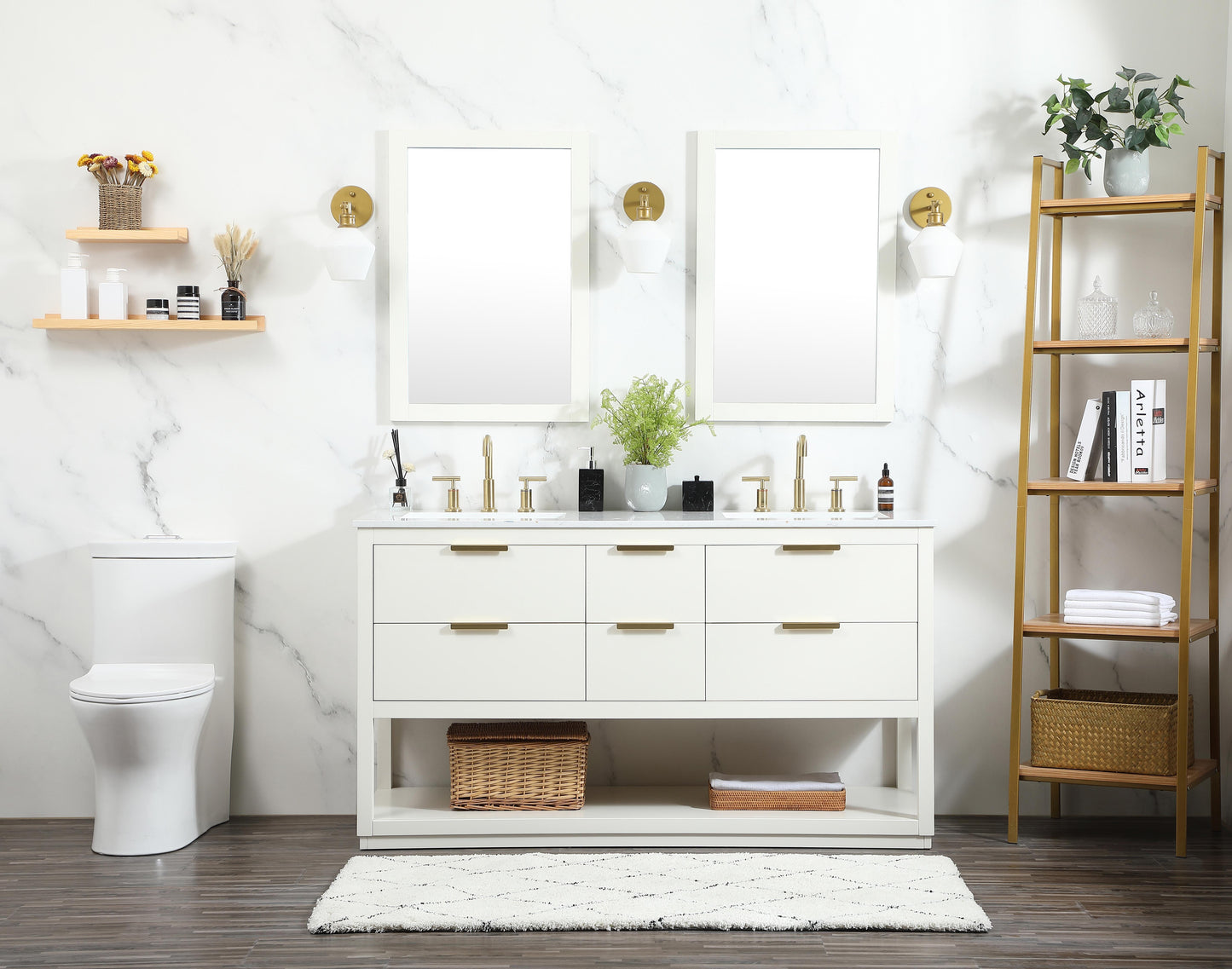 60 inch Single Bathroom Vanity in White - BC220D6034WH