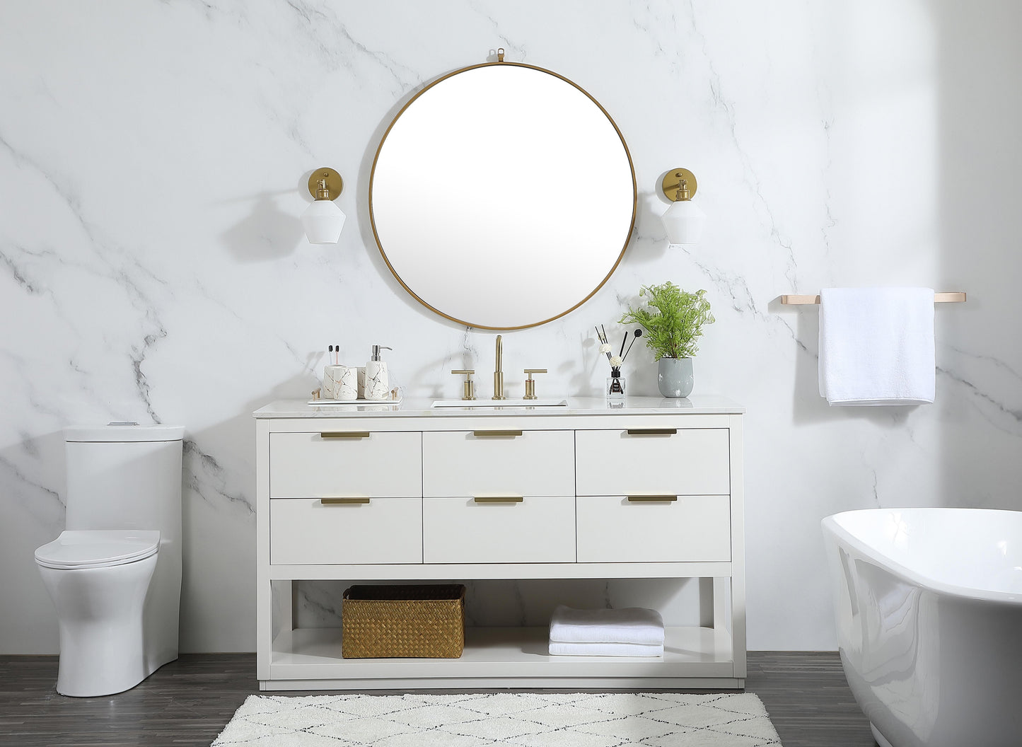 60 inch Single Bathroom Vanity in White - BC2206034WH