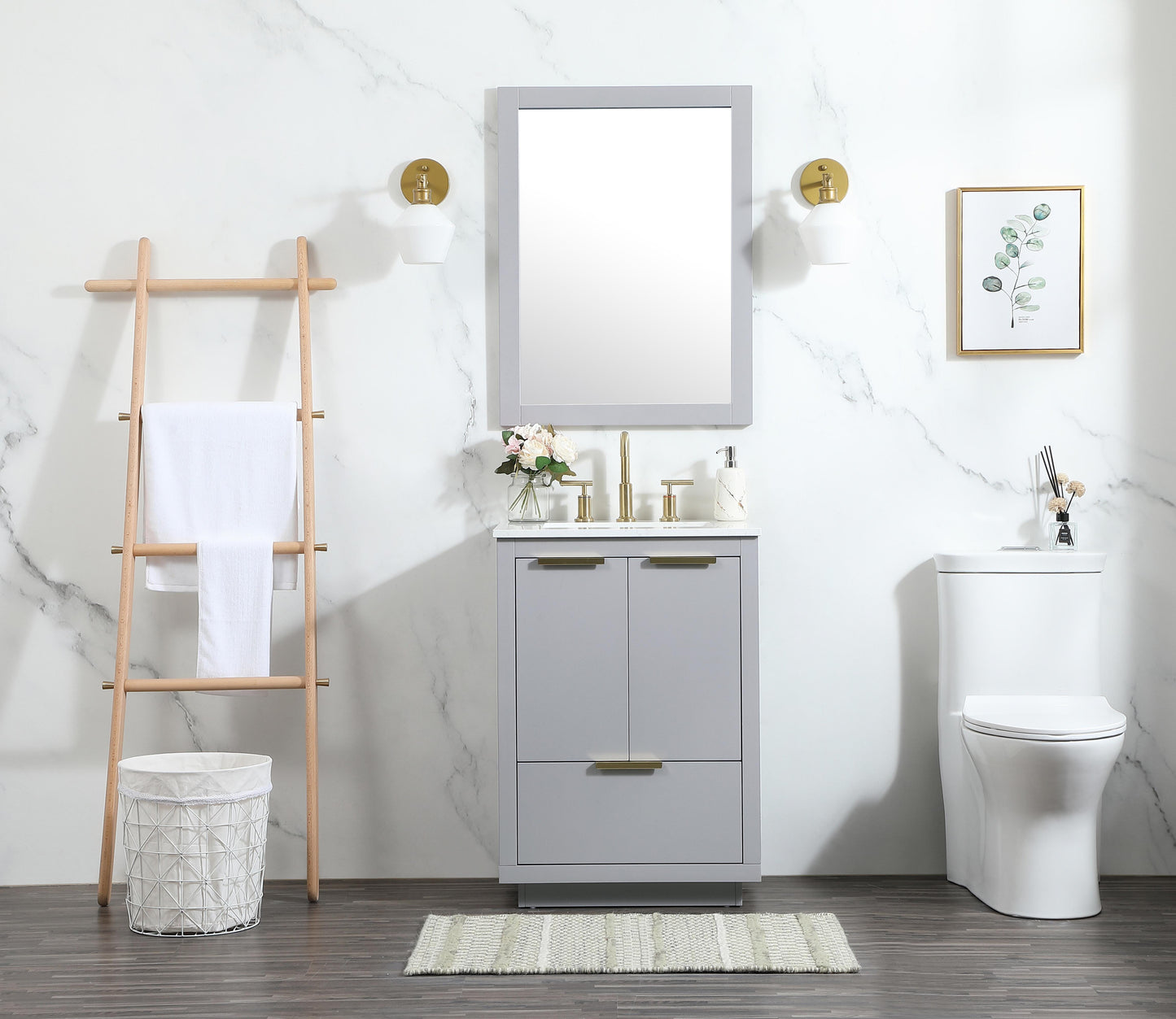 24 inch Single Bathroom Vanity in Grey - BC2302434GR