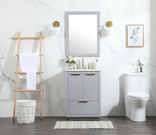 24 inch Single Bathroom Vanity in Grey - BC2302434GR