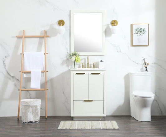 24 inch Single Bathroom Vanity in White - BC2302434WH