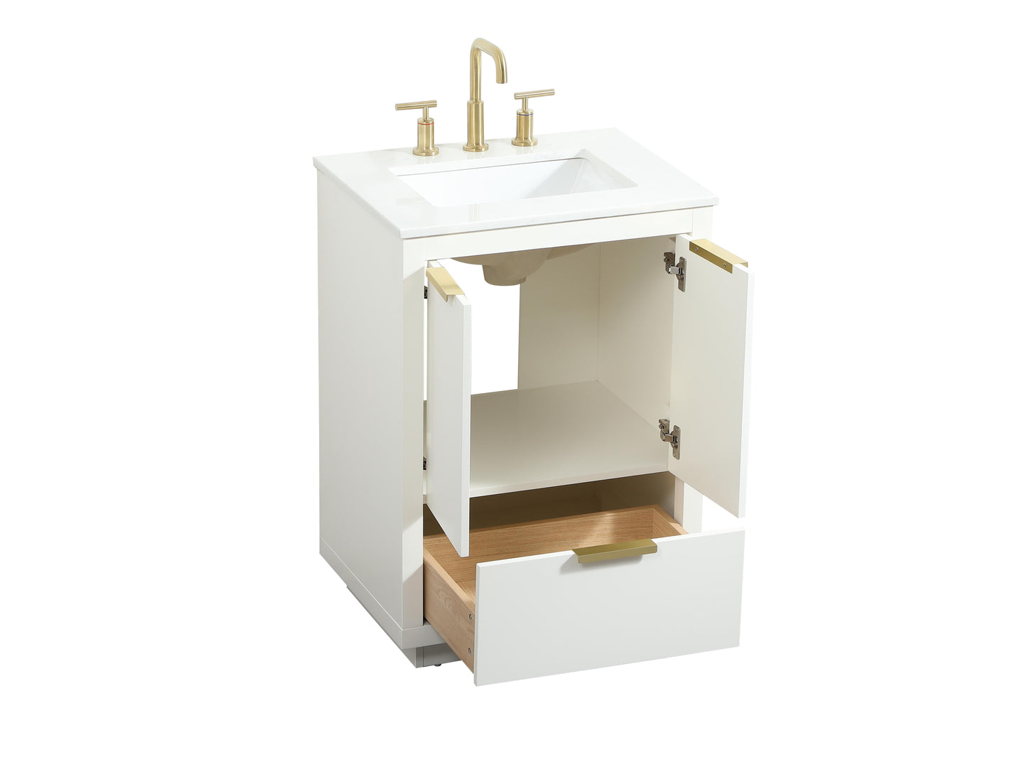 24 inch Single Bathroom Vanity in White - BC2302434WH