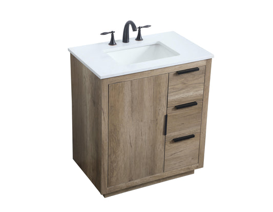 30 Inch Single Bathroom Vanity in Natural Oak - BC2303034NT