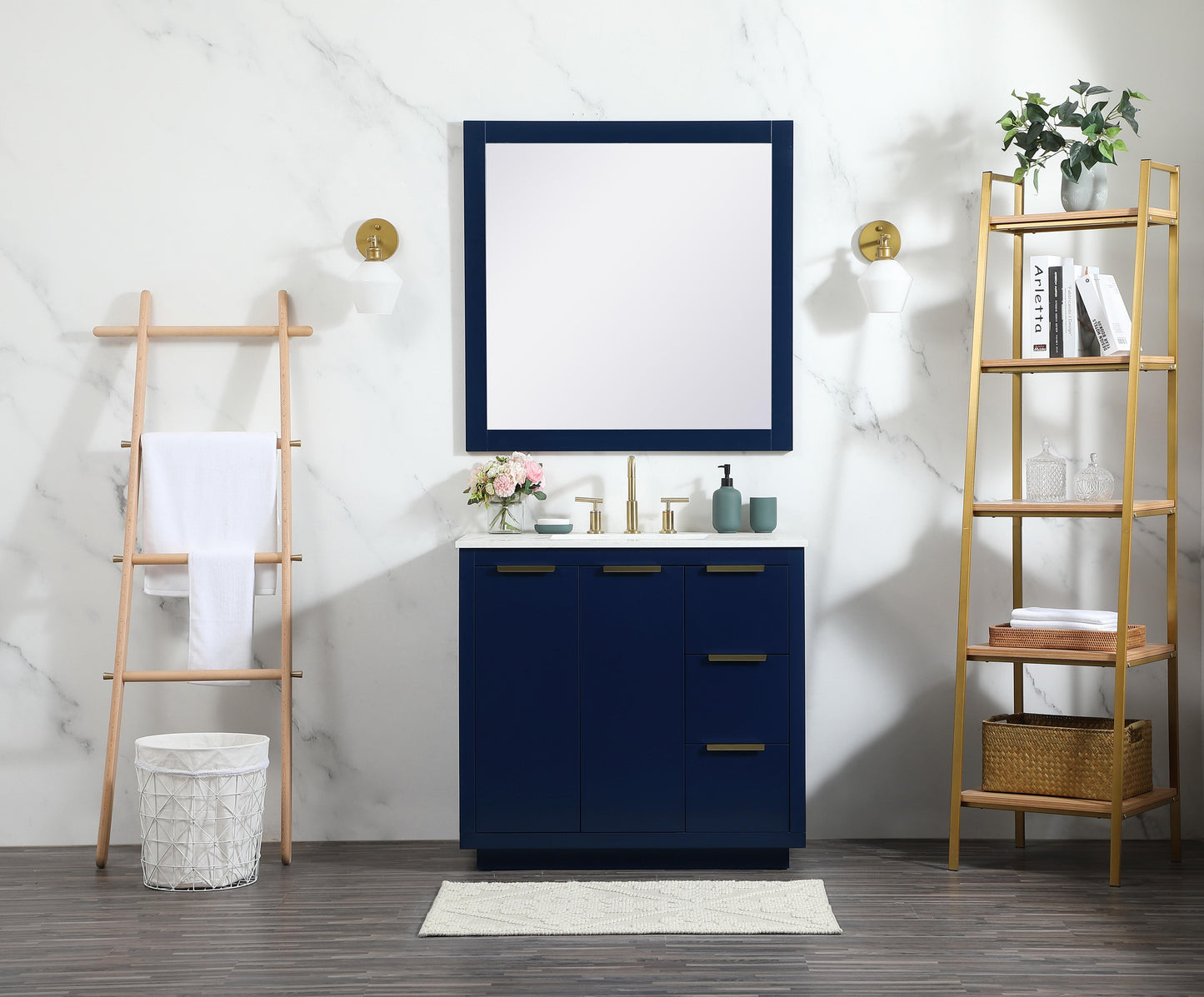 36 inch Single Bathroom Vanity in Blue - BC2303634BL