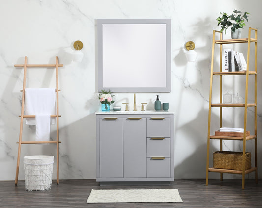 36 inch Single Bathroom Vanity in Grey - BC2303634GR