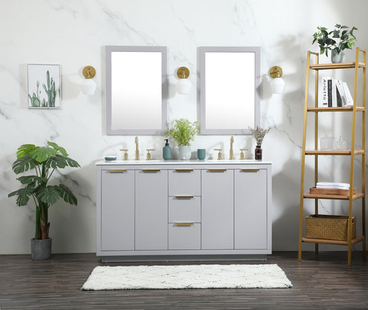 60 inch Double Bathroom Vanity in Grey - BC230D6034GR