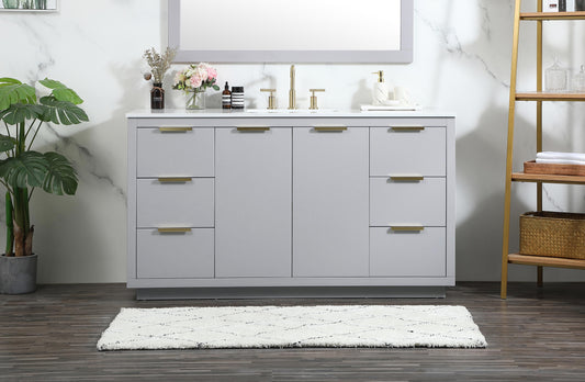 60 inch Single Bathroom Vanity in Grey - BC2306034GR