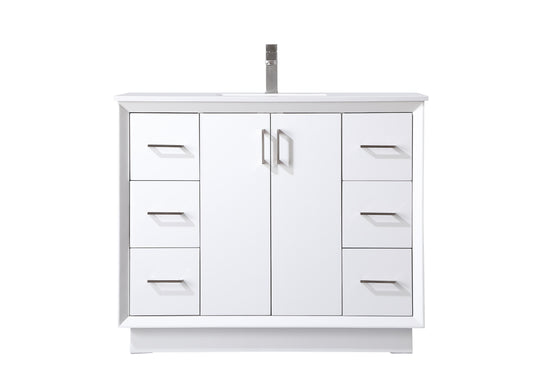 42 Inch Single Bathroom Vanity in White - BC2404235WH