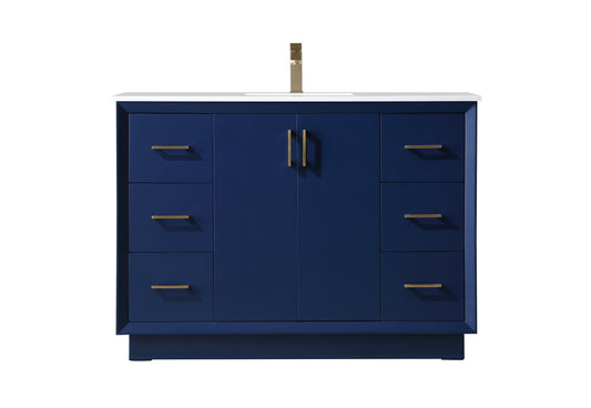 48 Inch Single Bathroom Vanity in Blue - BC2404835BL