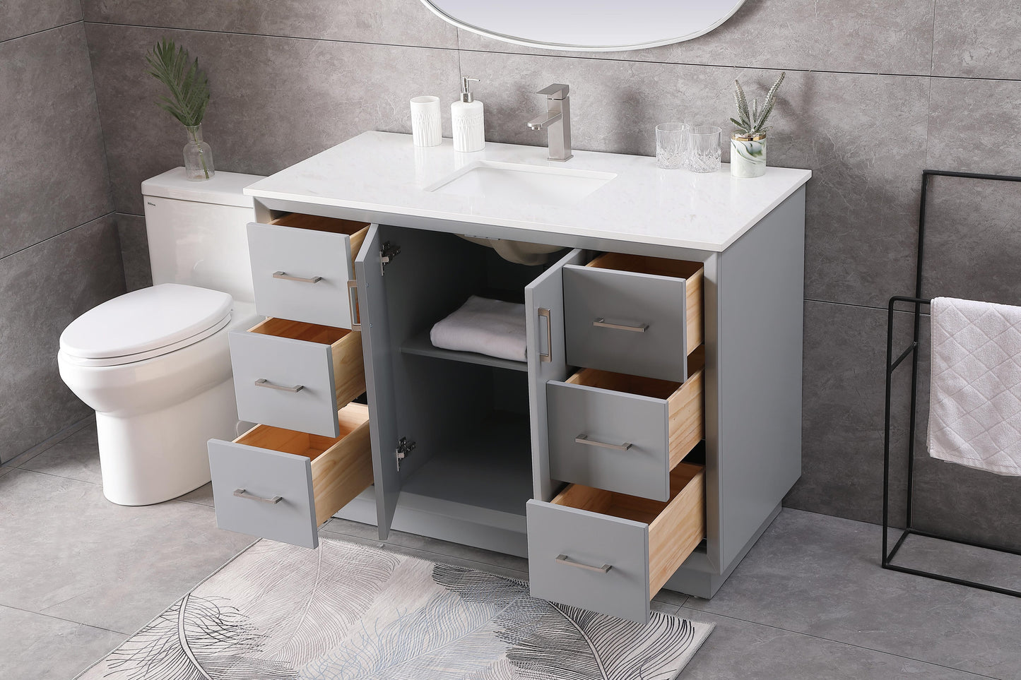 48 Inch Single Bathroom Vanity in Grey - BC2404835GR