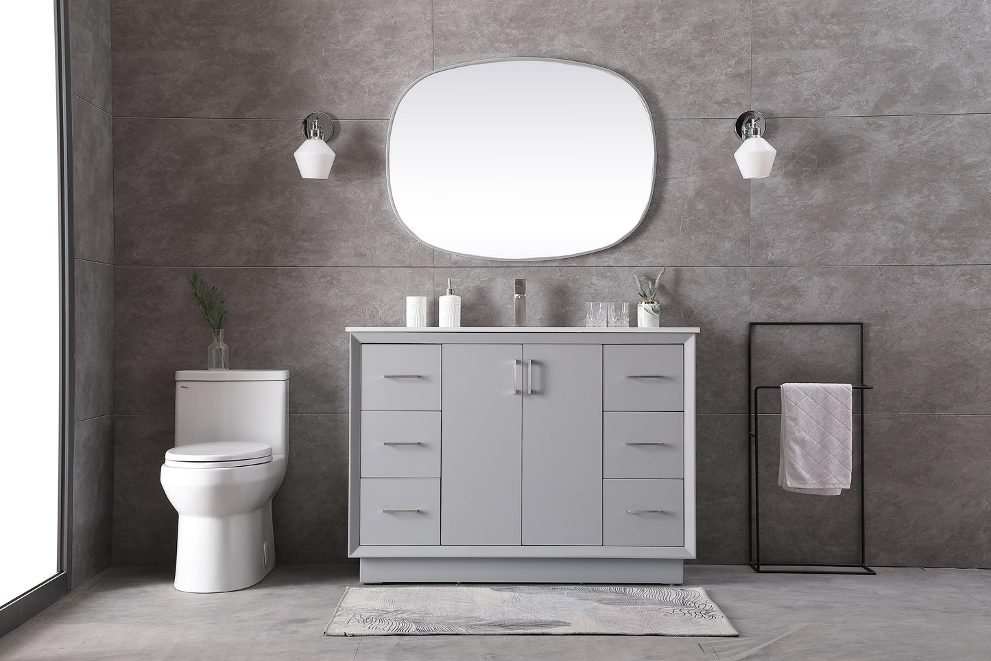 48 Inch Single Bathroom Vanity in Grey - BC2404835GR