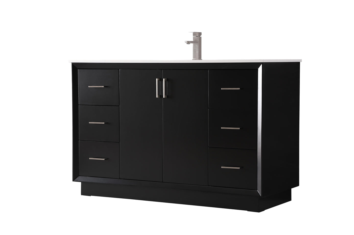 54 Inch Single Bathroom Vanity in Black - BC2405435BK