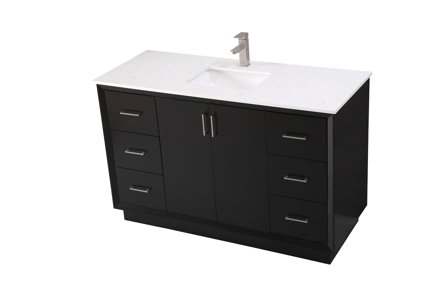 54 Inch Single Bathroom Vanity in Black - BC2405435BK