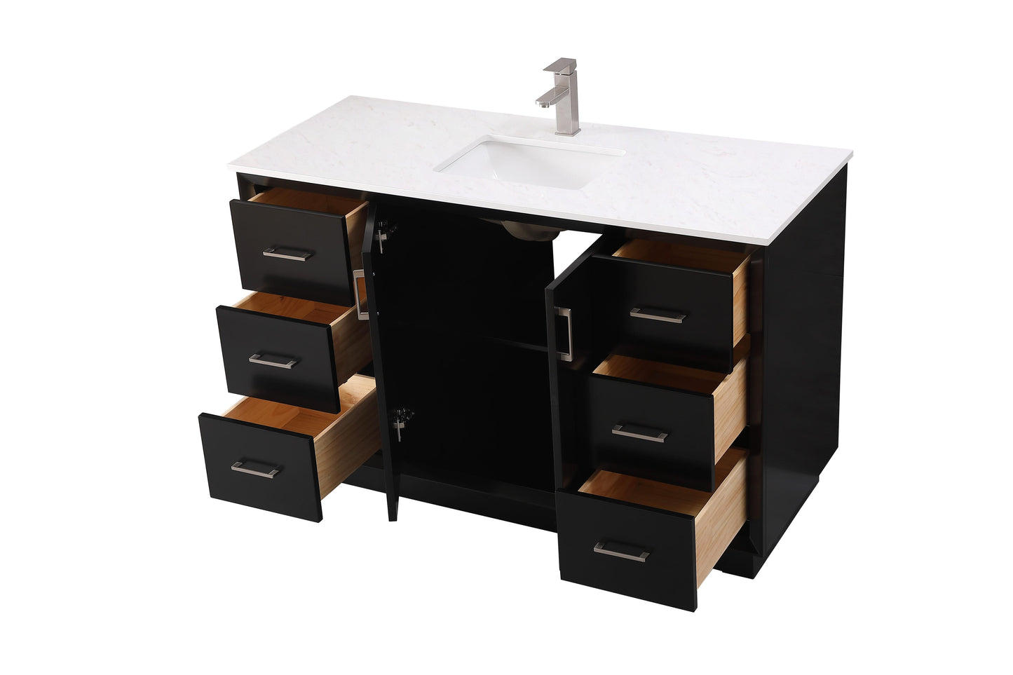 54 Inch Single Bathroom Vanity in Black - BC2405435BK