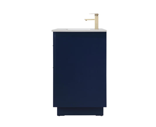 54 Inch Single Bathroom Vanity in Blue - BC2405435BL