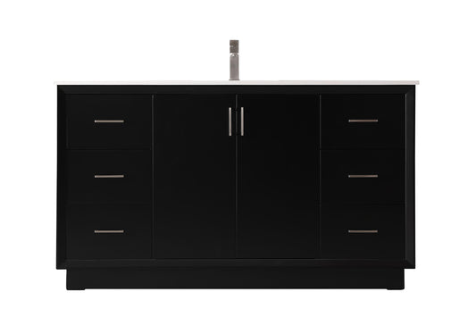 60 Inch Single Bathroom Vanity in Black - BC2406035BK