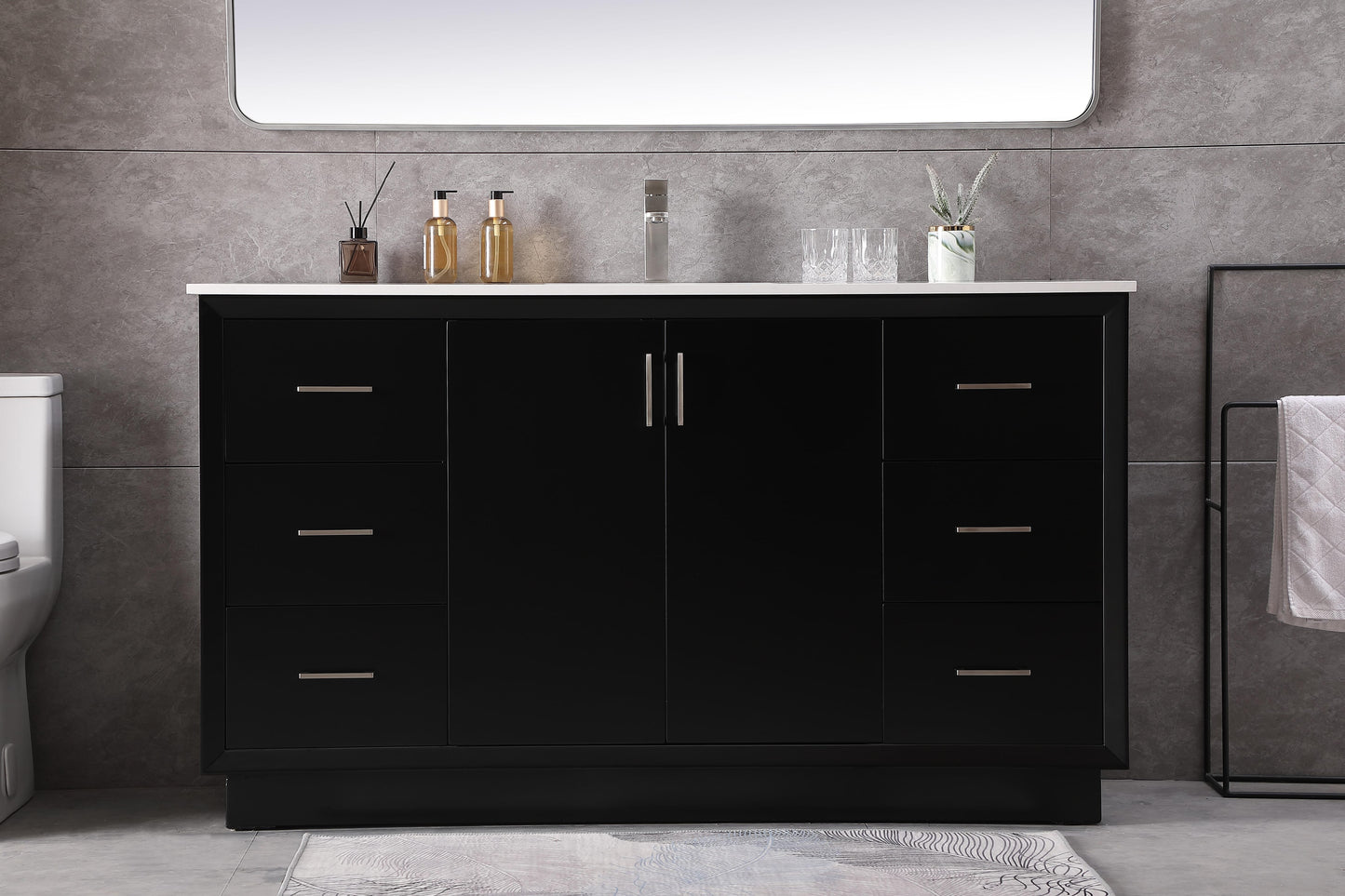 60 Inch Single Bathroom Vanity in Black - BC2406035BK