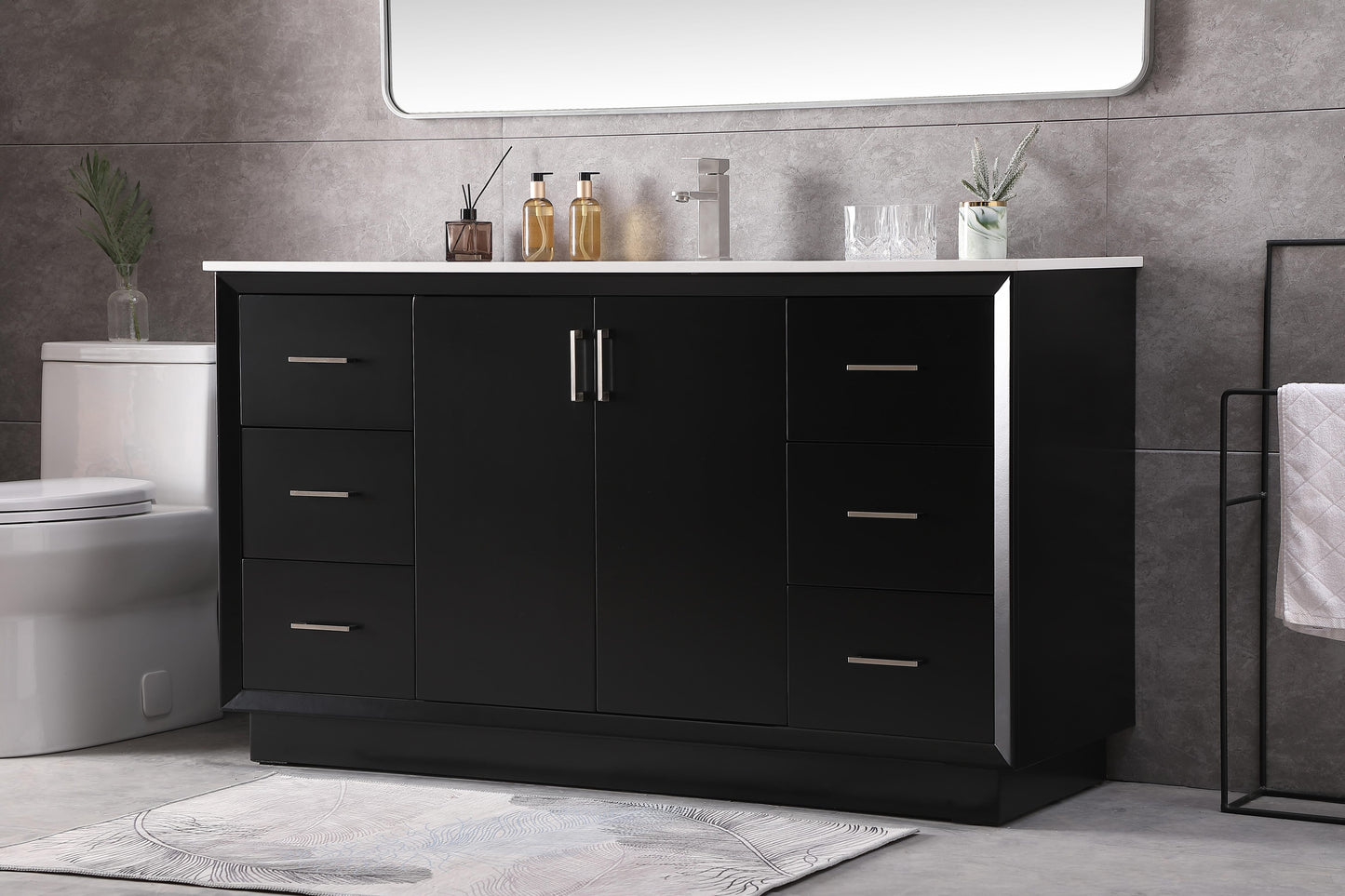 60 Inch Single Bathroom Vanity in Black - BC2406035BK