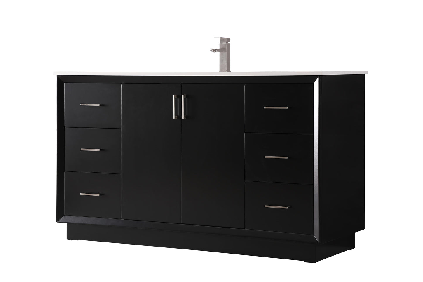 60 Inch Single Bathroom Vanity in Black - BC2406035BK