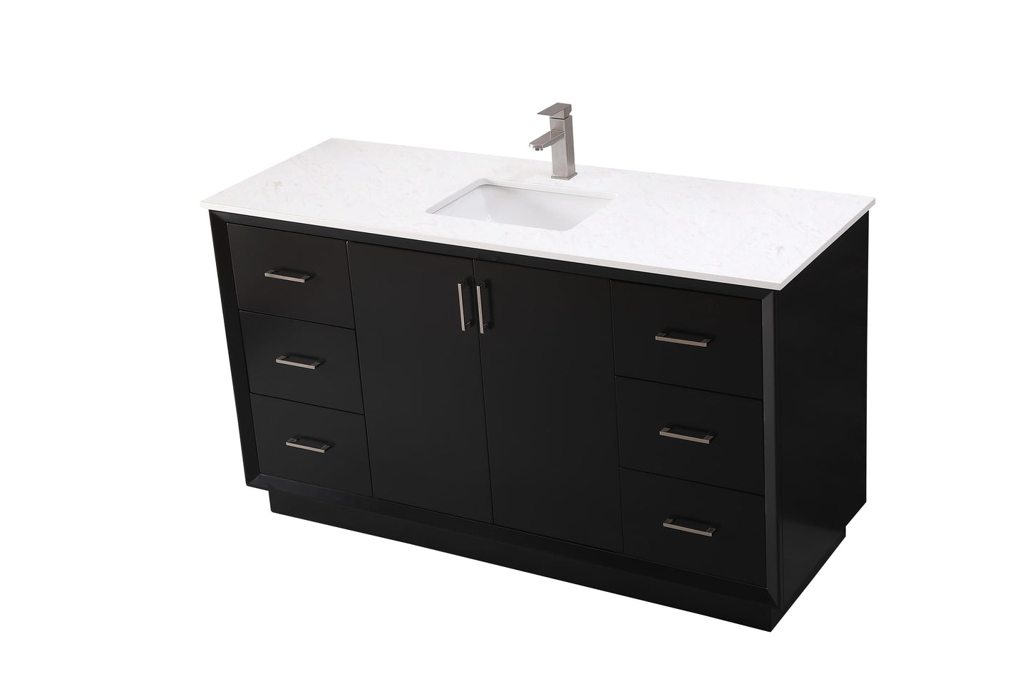 60 Inch Single Bathroom Vanity in Black - BC2406035BK