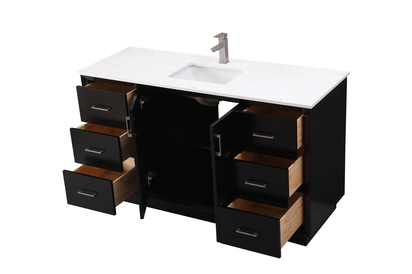 60 Inch Single Bathroom Vanity in Black - BC2406035BK