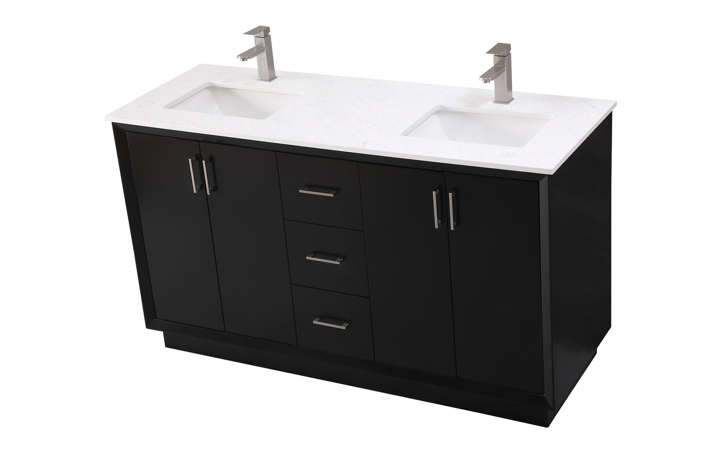 60 Inch Double Bathroom Vanity in Black - BC240D6035BK