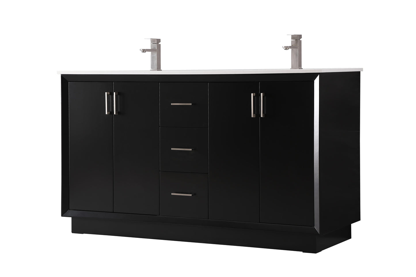 60 Inch Double Bathroom Vanity in Black - BC240D6035BK