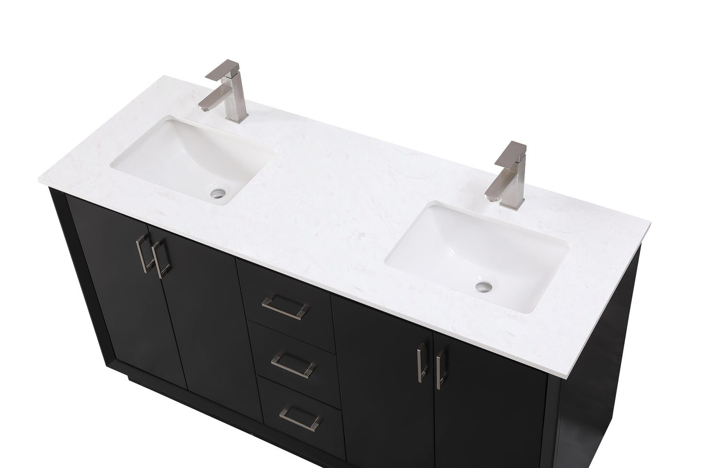 60 Inch Double Bathroom Vanity in Black - BC240D6035BK