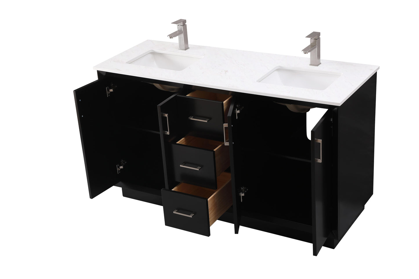 60 Inch Double Bathroom Vanity in Black - BC240D6035BK