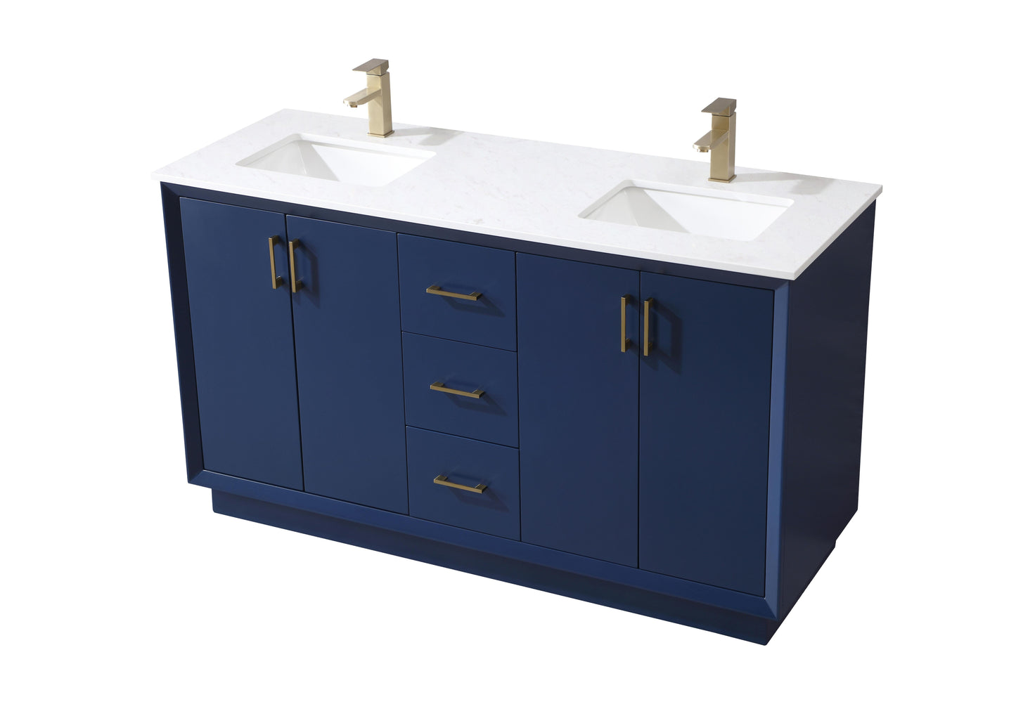 60 Inch Double Bathroom Vanity in Blue - BC240D6035BL