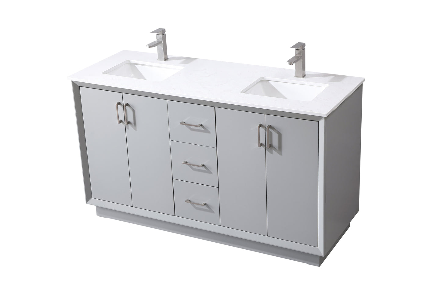 60 Inch Double Bathroom Vanity in Grey - BC240D6035GR