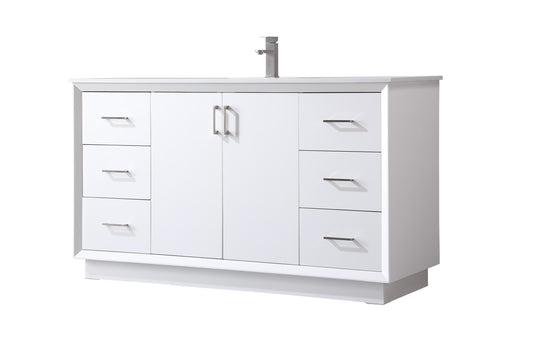 60 Inch Single Bathroom Vanity in White - BC2406035WH