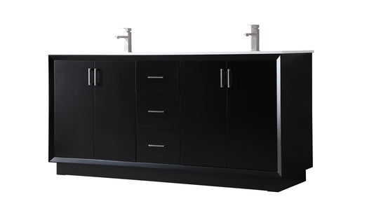 72 Inch Double Bathroom Vanity in Black - BC240D7235BK