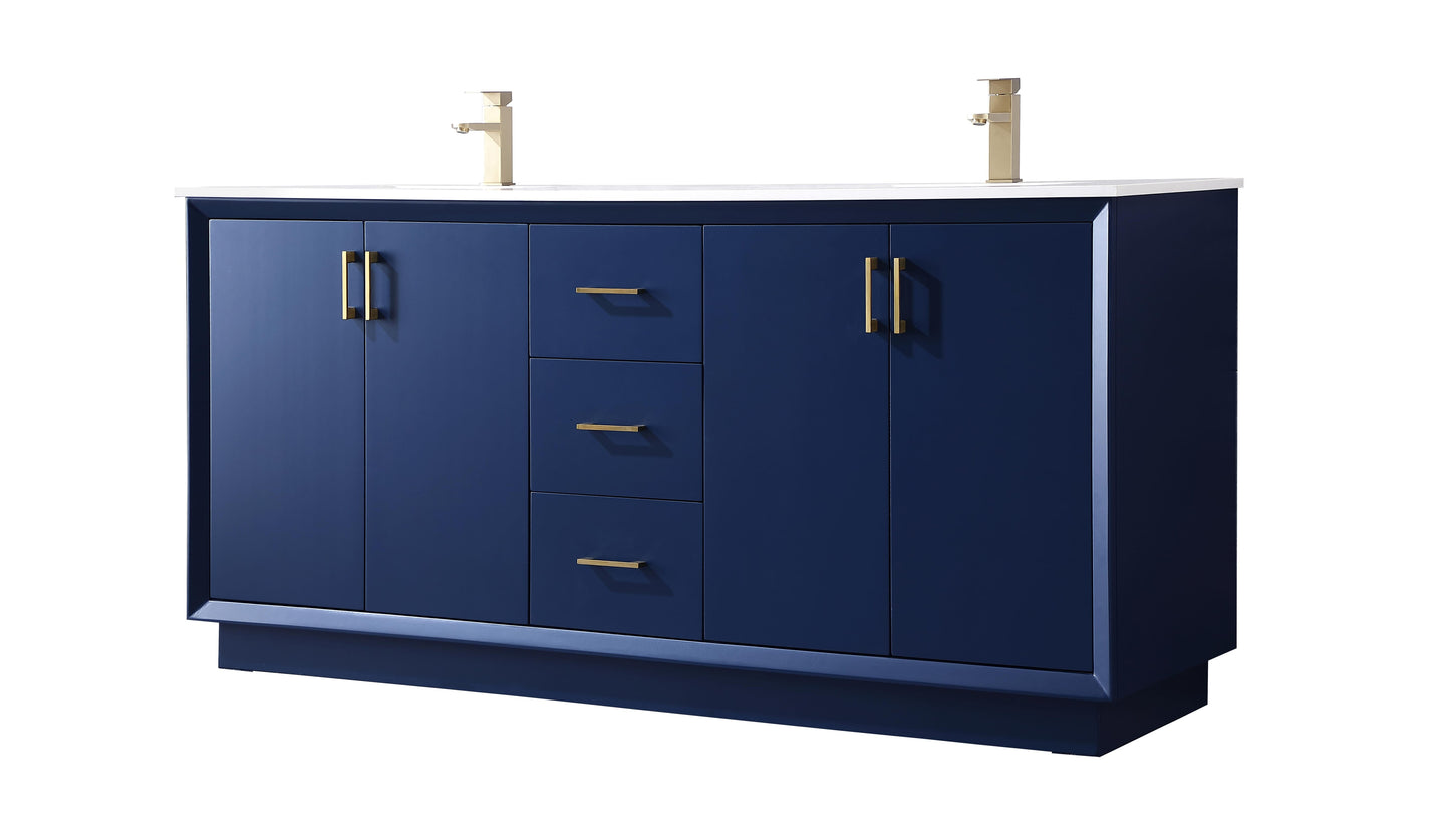 72 Inch Double Bathroom Vanity in Blue - BC240D7235BL