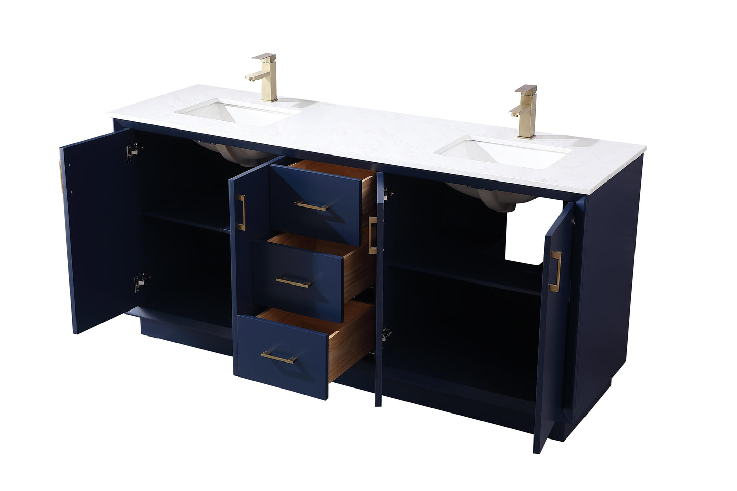 72 Inch Double Bathroom Vanity in Blue - BC240D7235BL