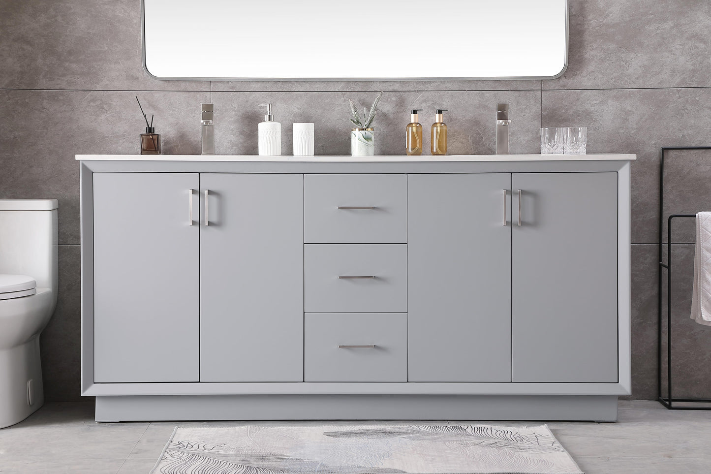 72 Inch Double Bathroom Vanity in Grey - BC240D7235GR