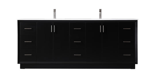 84 Inch Double Bathroom Vanity in Black - BC240D8435BK