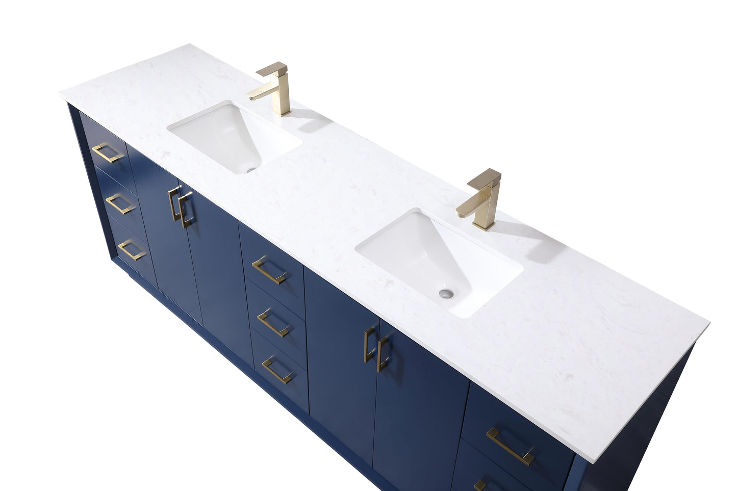 84 Inch Double Bathroom Vanity in Blue - BC240D8435BL