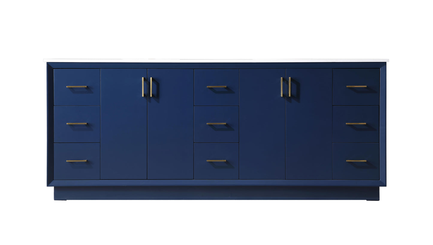 84 Inch Double Bathroom Vanity in Blue - BC240D8435BL