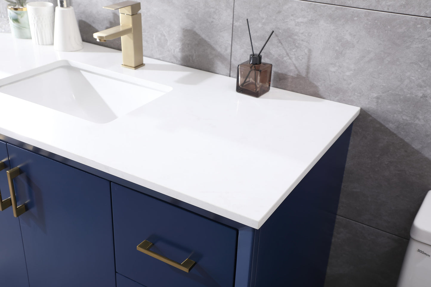 84 Inch Double Bathroom Vanity in Blue - BC240D8435BL