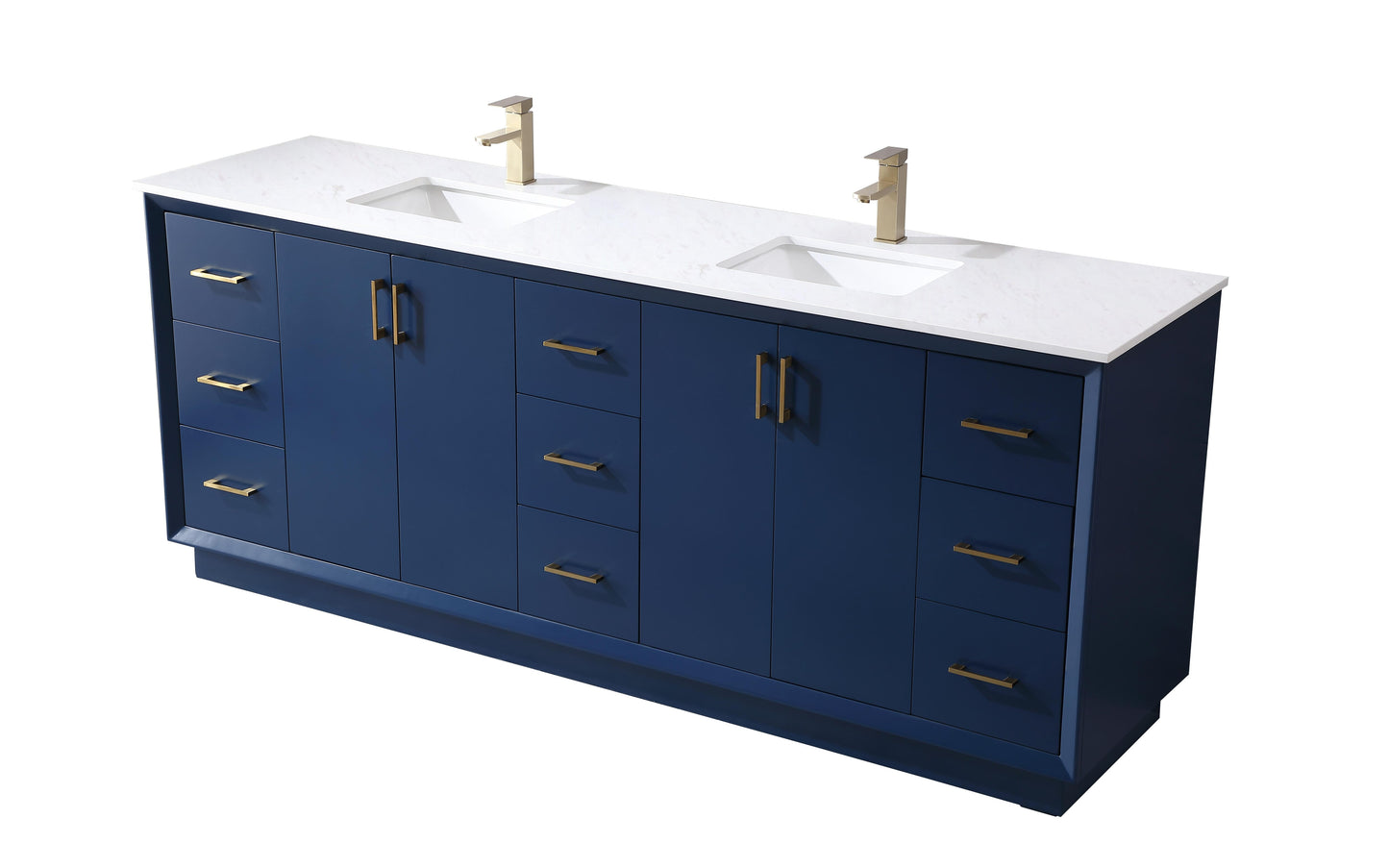 84 Inch Double Bathroom Vanity in Blue - BC240D8435BL