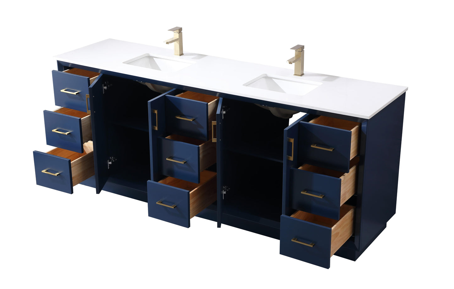 84 Inch Double Bathroom Vanity in Blue - BC240D8435BL