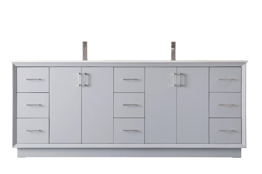 84 Inch Double Bathroom Vanity in Grey - BC240D8435GR