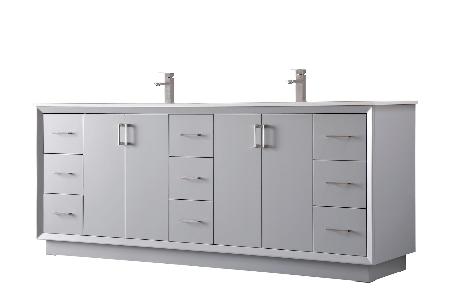 84 Inch Double Bathroom Vanity in Grey - BC240D8435GR