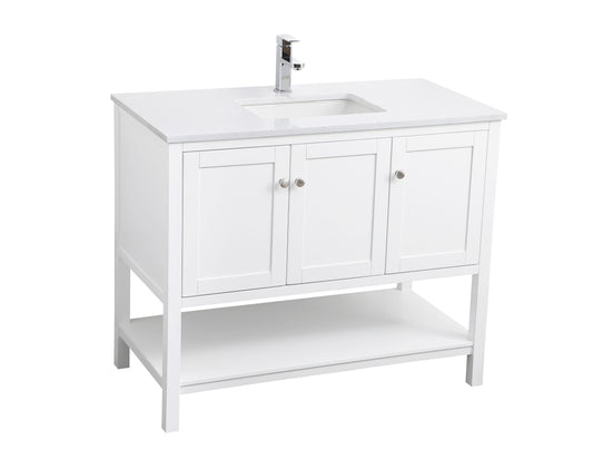 42 Inch Single Bathroom Vanity in White - BC2504235WH